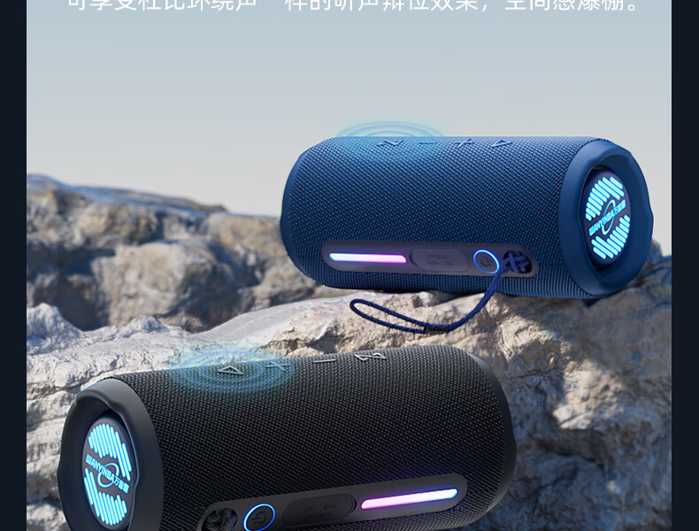 Портативная Bluetooth-колонка WANYINBA M6, 30 Вт, портативная водонепроницаемая, для улицы, с мощным басом, оранжевая