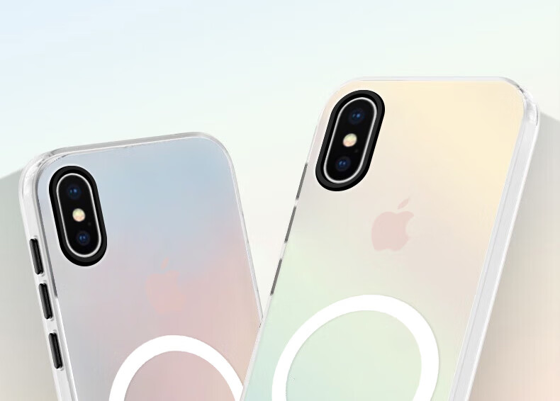 Чехол Baozou для Apple iPhone XS Max, силиконовый, с MagSafe, противоударный, прозрачный градиент