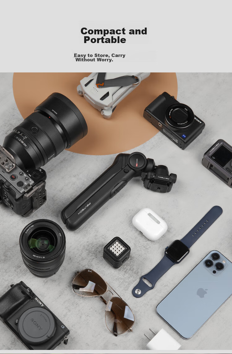 Штатив PGYTECH Mantis 2.0 для DSLR и смартфонов, настольный гимбал, штатив-ромашка для видеоблогов, прямых трансляций, портативный ручной штатив, комплект с пультом дистанционного управления
