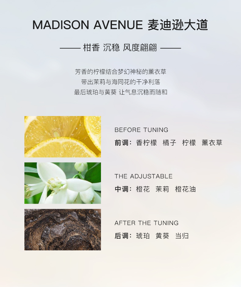 他秘 麦迪逊大道鎏金淡香水男士都市经典香氛辛香木质香调持久留香粉 【柑香橙花琥珀】麦迪逊大道50ml