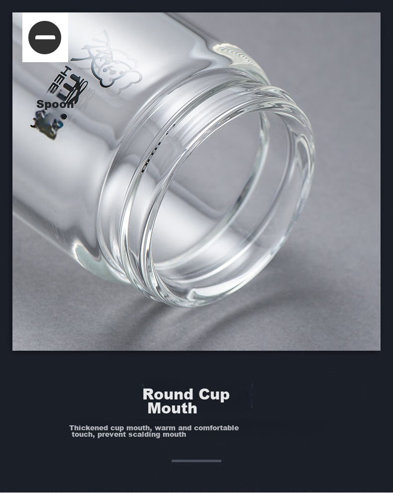 Стакан HEENOOR XN-6017L, 530 мл, с ситечком для заварки, высокоборосиликатное стекло, для дома и офиса, для мужчин, автомобильный