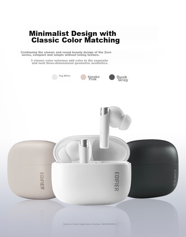 Беспроводные наушники Manbuzhehuazai Zero Pro с активным шумоподавлением, Bluetooth, внутриканальные, совместимые с Apple, Huawei, Xiaomi, цвет "Туманный белый"