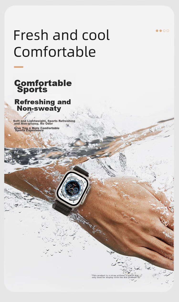 Ремешок MSSM Nylon Trail Loop для Apple Watch S11, зеленый с серым, 44/45/46/49мм