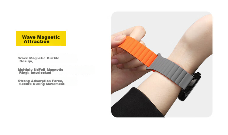 Ремешок MSSM Magnetic Loop для Huawei Watch 4 Pro/GT5/GT4/GT5 Pro, силиконовый, с магнитной застежкой, 22 мм, цвет "Звездный апельсин"