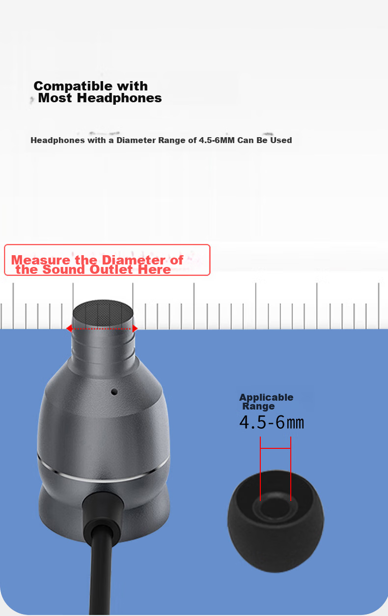 Masentek ES20 Bluetooth Earphones Eartips, In-Ear Silicone Soft Tips, Universal Protective Covers, Replaceable Accessories, Compatible with Huawei, Vivo, Oppo, Xiaomi, Black