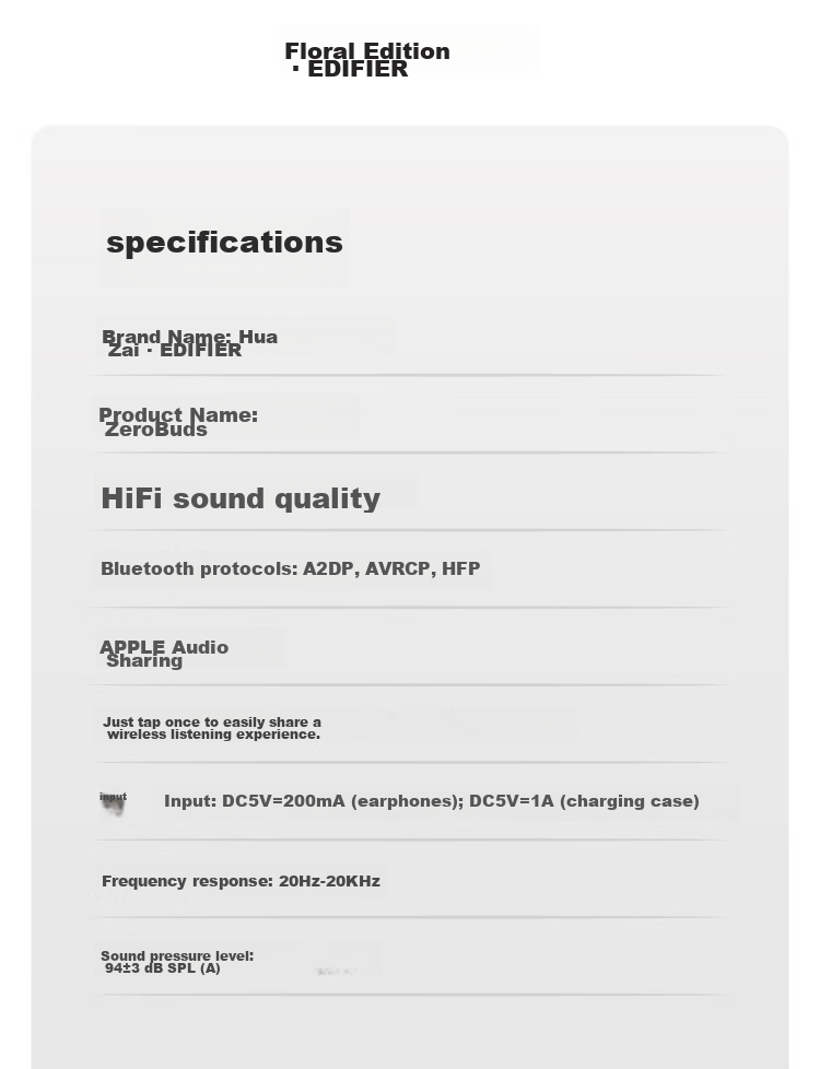 Беспроводные наушники EDIFIER Zero Buds, True Wireless, Bluetooth 5.3, полувнутриканальные, белый