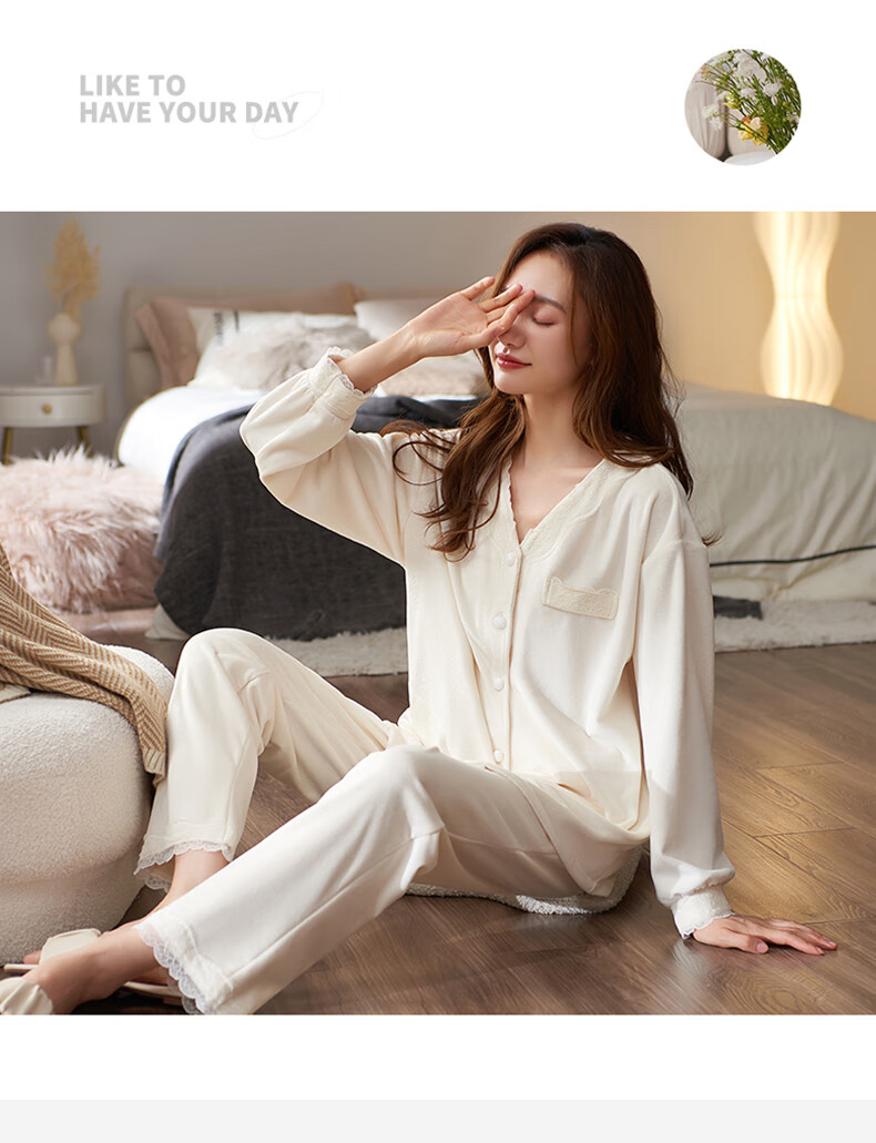 Женский домашний комплект XULEN, утепленный, из кораллового флиса, размер 3XL, кремово-белый