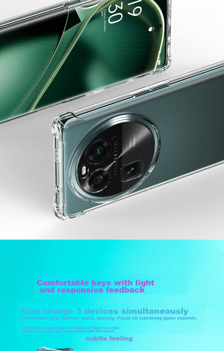 Чехол для телефона ESCAPE для OPPO Find X6, противоударный, прозрачный, силиконовый, с защитой камеры, унисекс, с отверстием для шнурка, прозрачно-белый