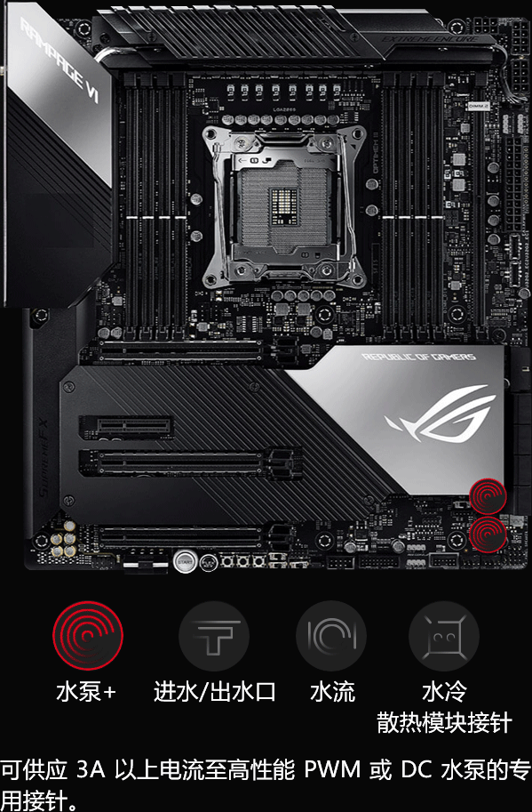 玩家国度rog rampage vi extreme encore 主板 r6e 英特尔(intel) i9