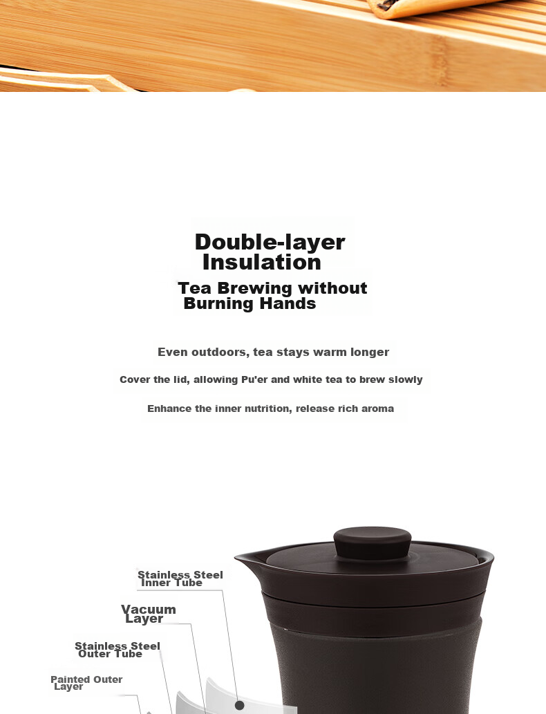Термос THERMOS Insulated Mug, 260мл, для мужчин и женщин, набор чайных подарков для путешествий, подарок на день рождения, новогодний подарок, TCMU-200, туманно-коричневый