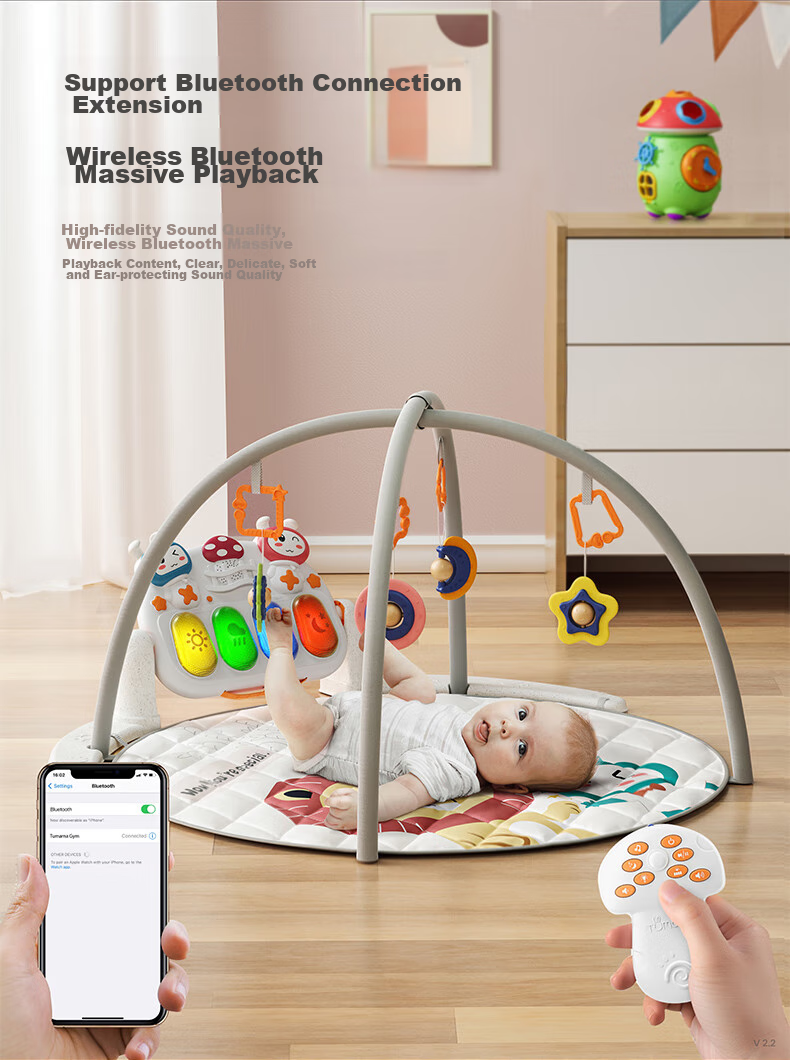 Детский мобиль Tumama Kids для кроватки, развивающая игрушка для новорожденных от 0 до 1 года, музыкальный мобиль с проектором и пультом ДУ