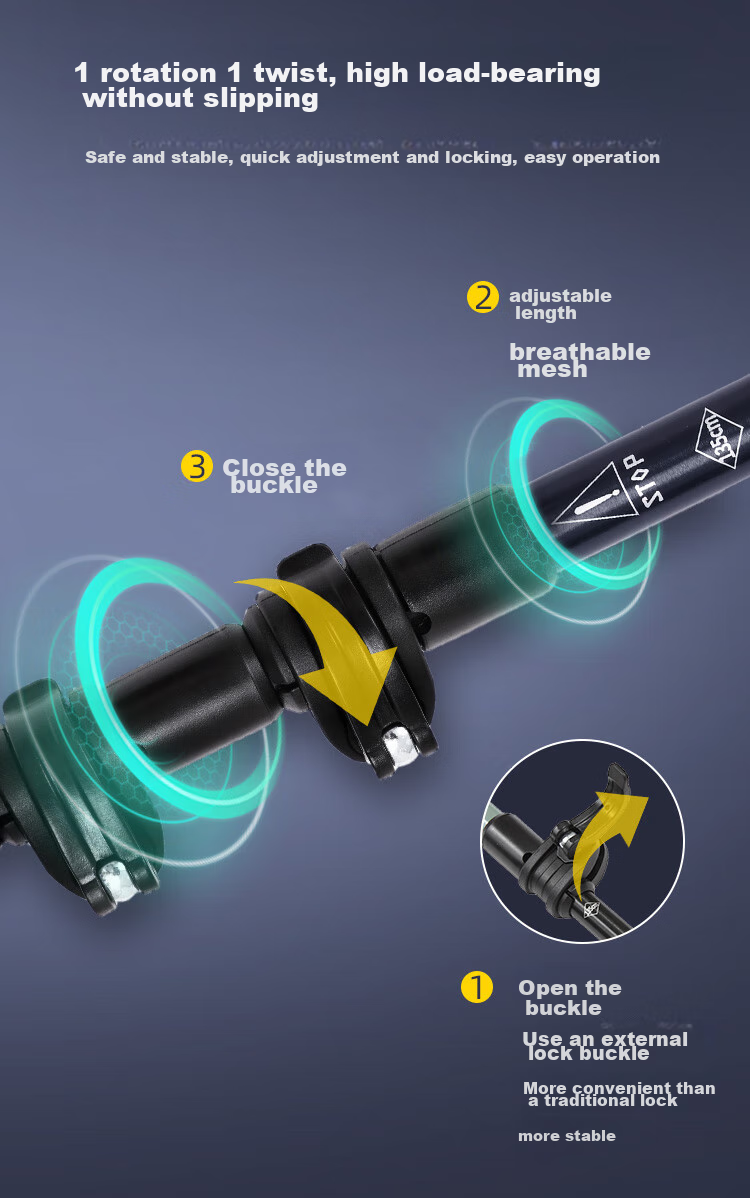 Треккинговые палки TOREAD Carbon Fiber Telescopic Trekking Pole, ультралегкие, портативные, для хайкинга и альпинизма, цвет Xuan Yuan Red