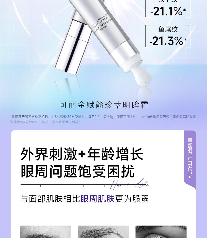 可丽金（COLLGENE）Human-Like重组胶原蛋白赋能珍萃明眸霜 明眸霜5g