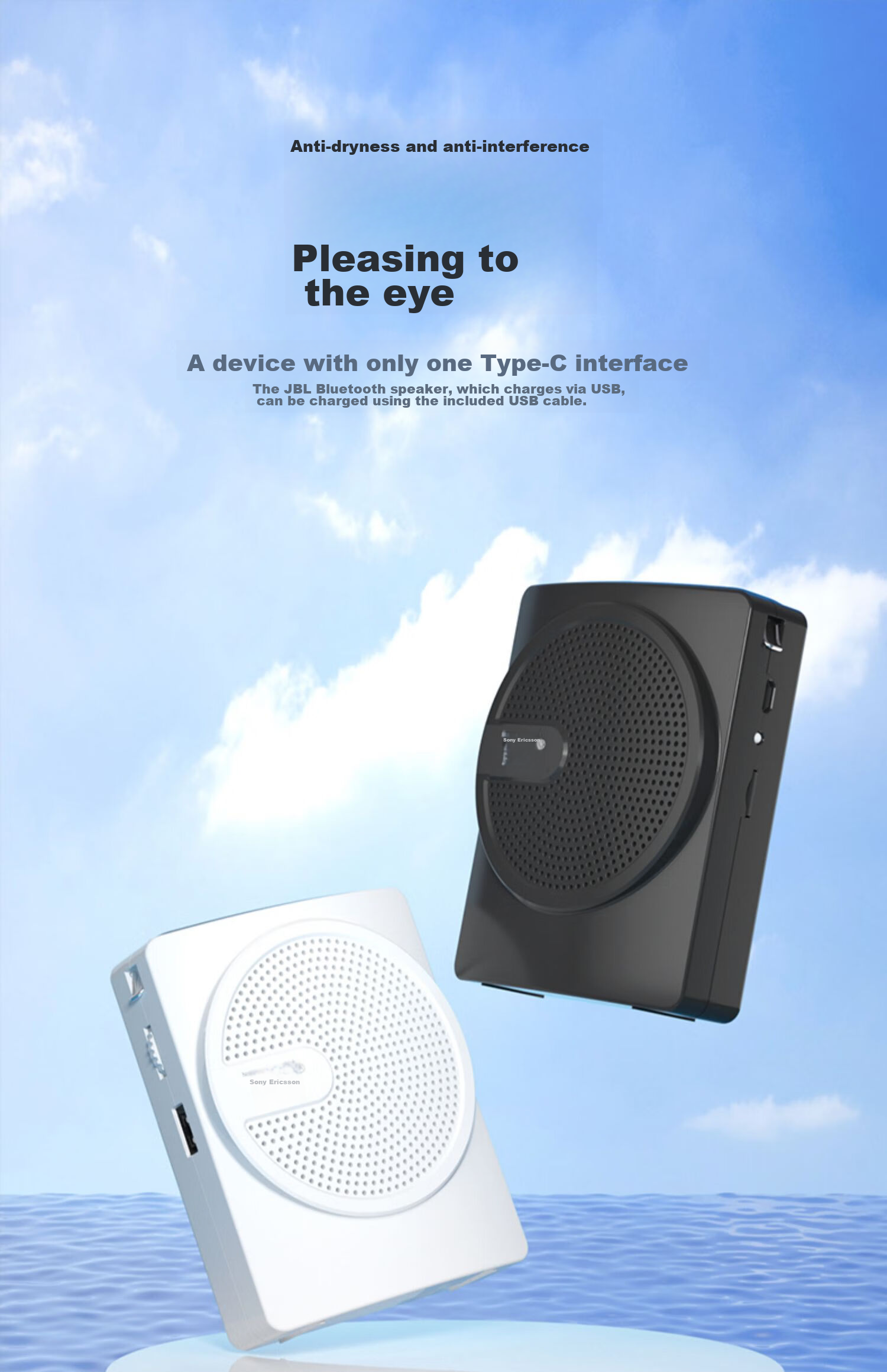 Портативный усилитель Soaiy S628B, Bluetooth-колонка для учителей, экскурсоводов, с поддержкой карт памяти для записи и воспроизведения, белый
