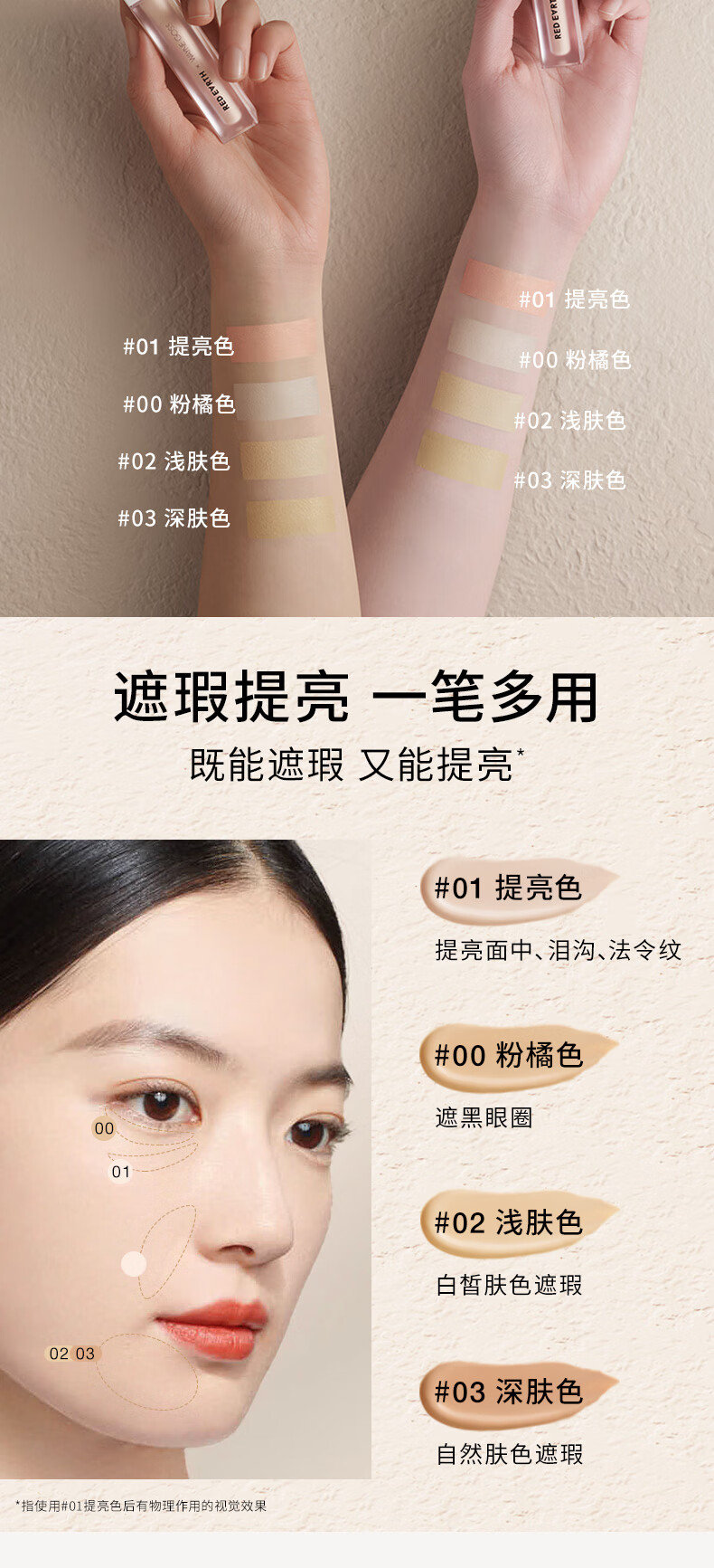 红地球（red earth）GOSS联名遮瑕乳液膏高光提亮隐形毛孔打底斑点痘痘黑眼圈修容5.5g