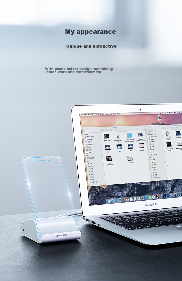 UGREEN USB 3.0 Hub, 3-портовый концентратор, док-станция с кард-ридером SD/TF и портом питания