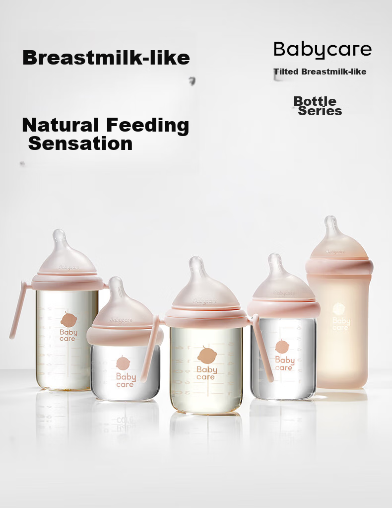Бутылочка для кормления Babycare, имитирующая грудь, для новорожденных, противоударная PPSU, с широкой соской, 240 мл, цвет "Спокойный синий"