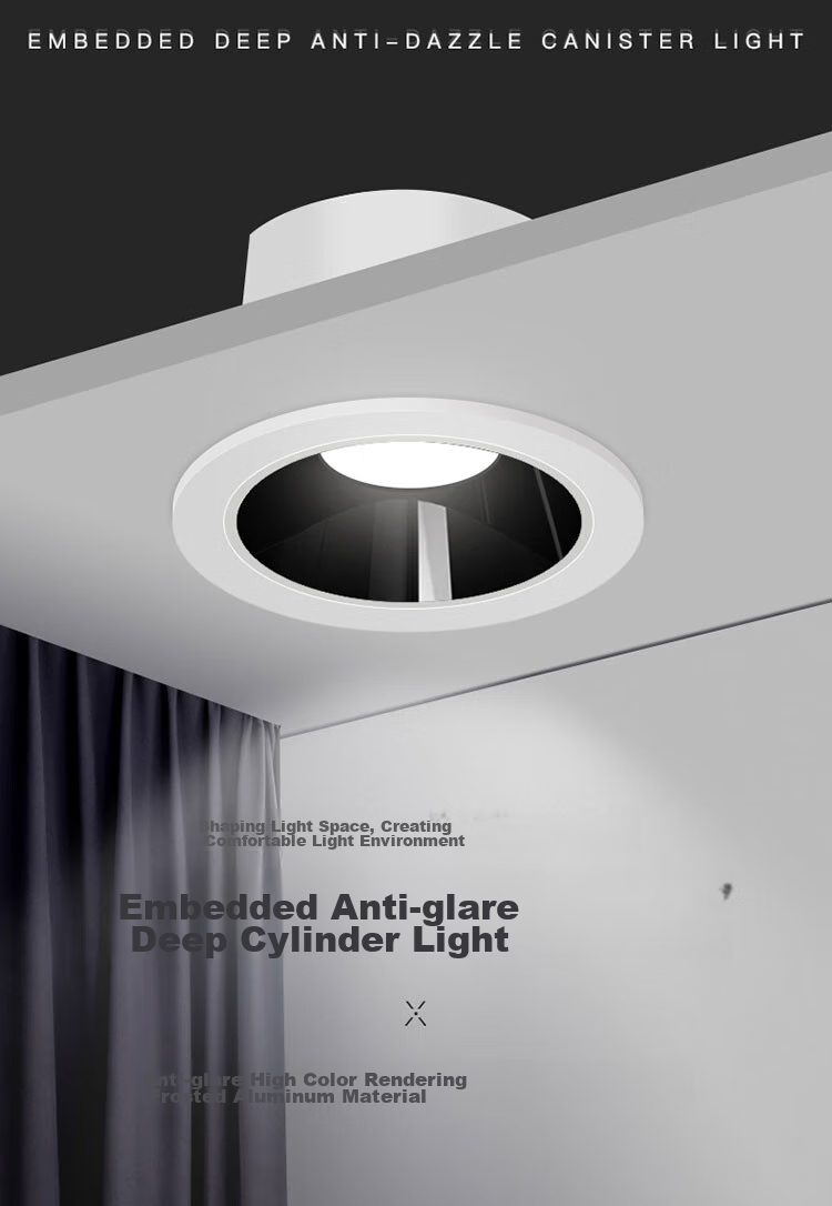 FSL Foshan Lighting LED встраиваемый светильник, антибликовый, 9 Вт, холодный белый (5700K), вырез 75 мм, алюминиевый корпус