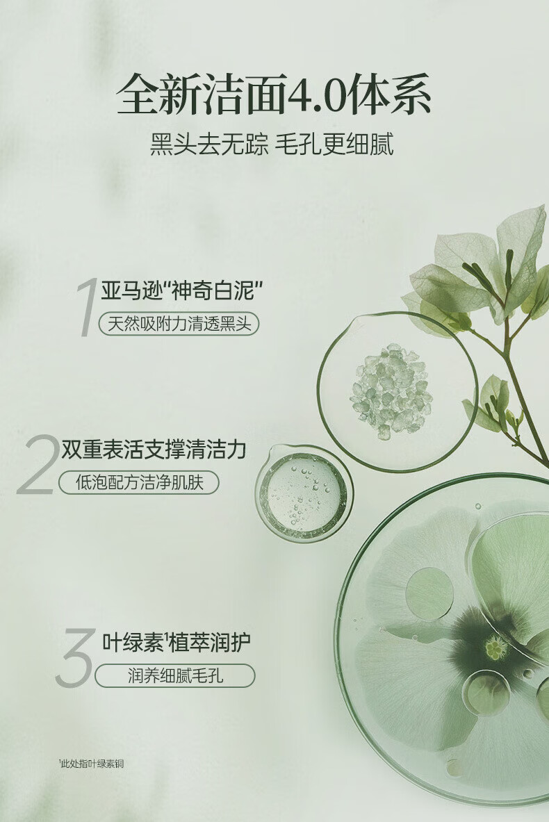 LOY HANC叶绿素氨基酸洗面奶深层清洁控油收缩毛孔洁面泥100g