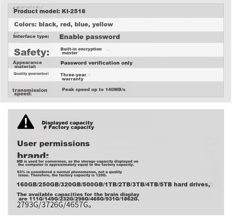 Внешний жесткий диск KESU K2518-Hot Blood Red, 1 ТБ, USB 3.0, портативный, двухдисковый, черный/красный