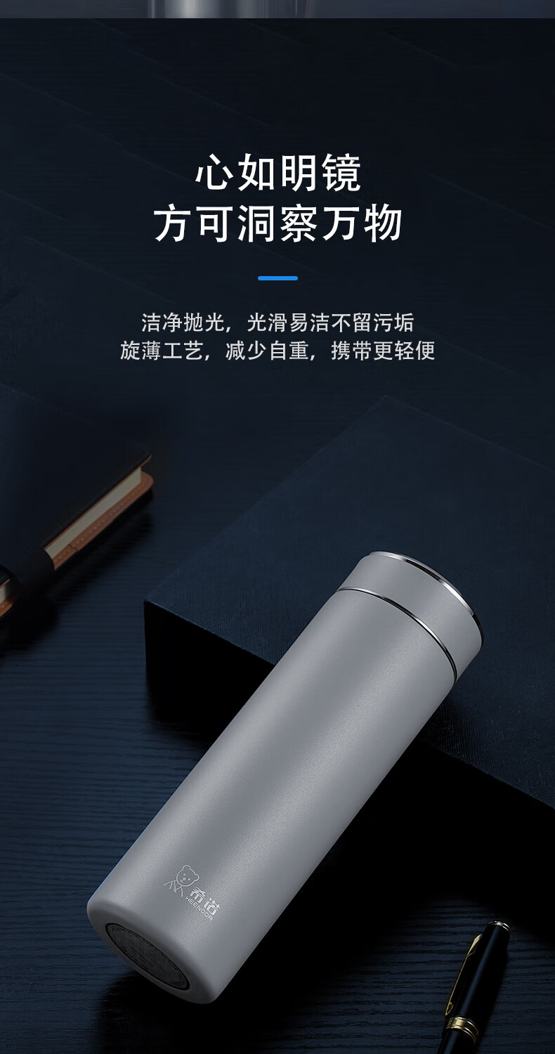 Термокружка HEENOOR XN-9606, 480 мл, темно-серая