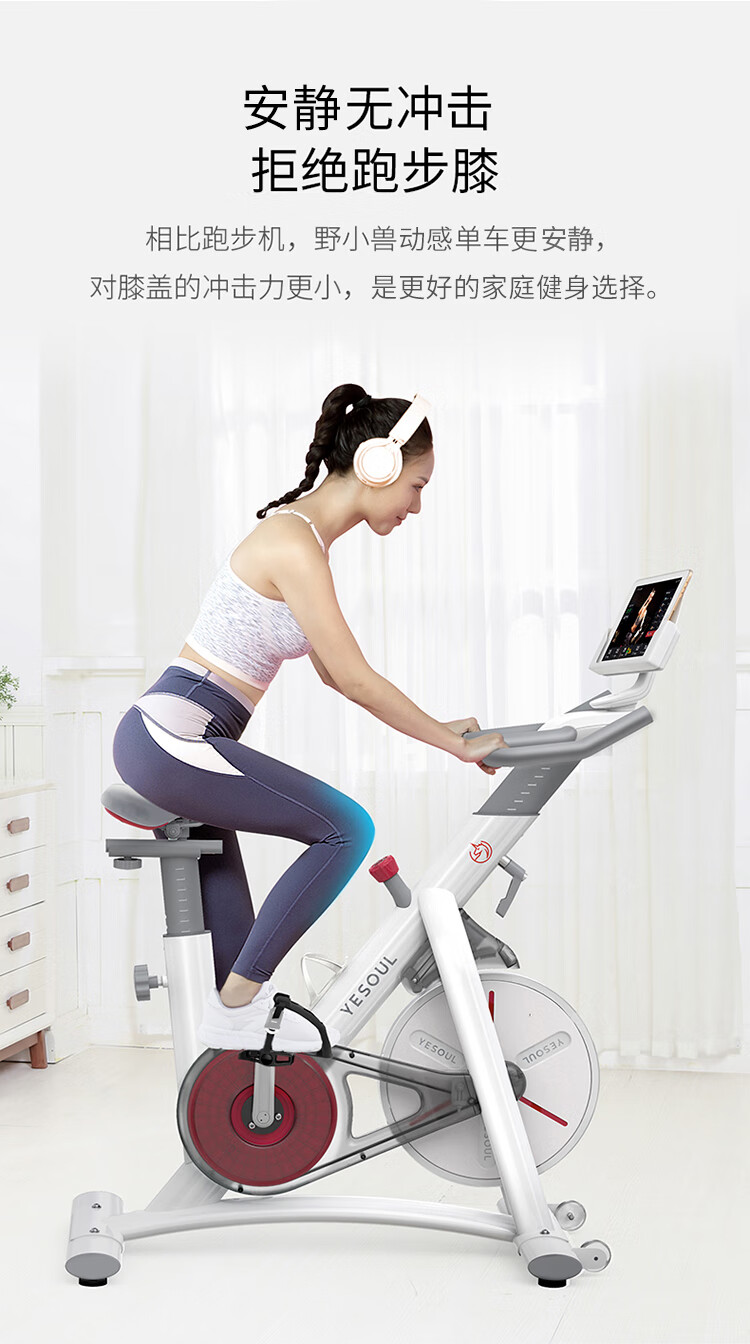 YESOUL野小兽动感单车支持HUAWEI HiLink磁控家用健身车运动健康室内脚踏车S1