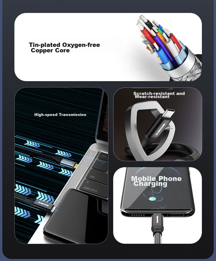 Кабель-удлинитель ZHENWEI Type-C, PD100W, USB 3.2 Gen2, 2 метра, черный