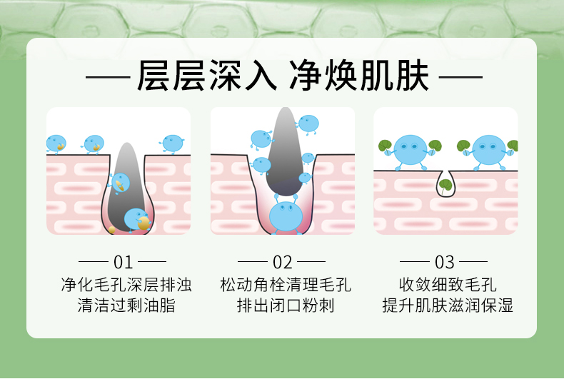 CMFM 微酸积雪草小气泡面膜去黑头收缩毛孔自发泡收缩毛孔控油去嘿头面膜深层清洁补水泥膜100ml