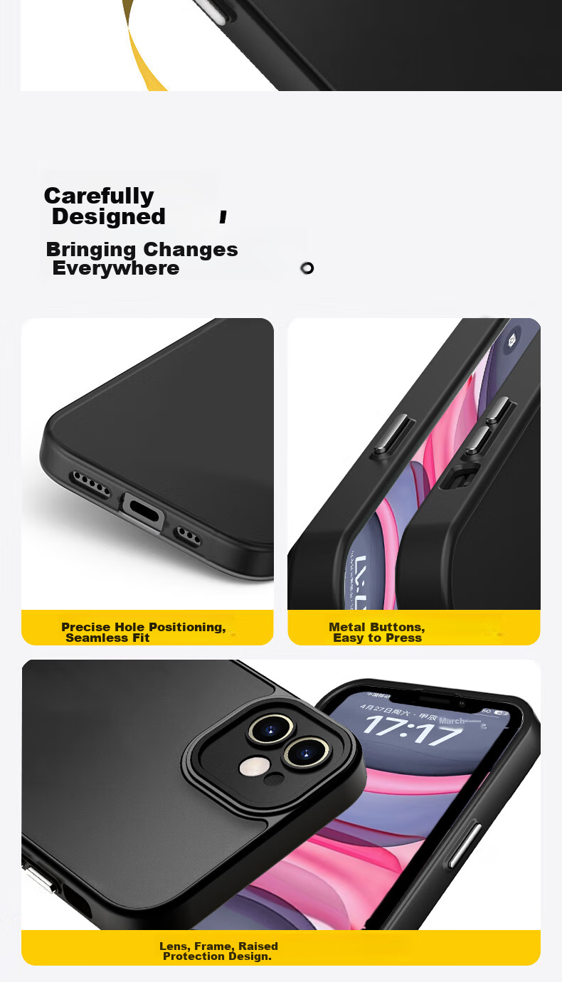Чехол KEKLLE для Apple iPhone 11, полупрозрачный матовый, черный, противоударный, с защитой от отпечатков пальцев