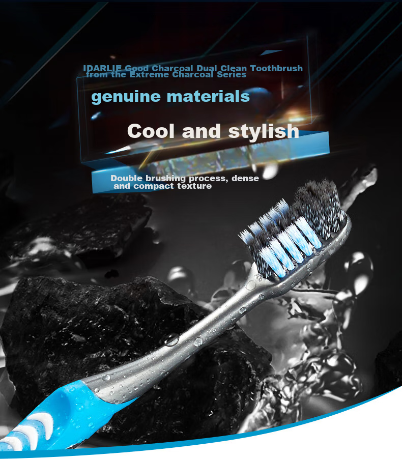Зубная щетка DARLIE Charcoal Dual Clean, мягкая щетина, угольное волокно, 4 шт.