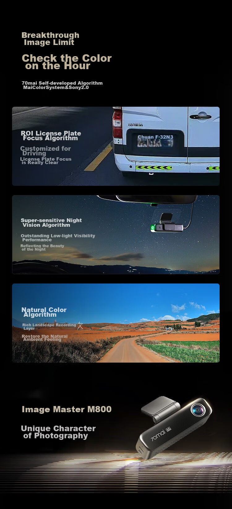 Видеорегистратор 70mai M800, 4K Ultra HD, ночное видение, 4G, 64 ГБ