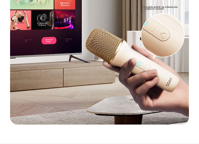 Беспроводной Bluetooth-микрофон Soaiy SK2, портативная караоке-система, встроенный динамик, для домашнего караоке, детский микрофон, набор звуковой системы KTV