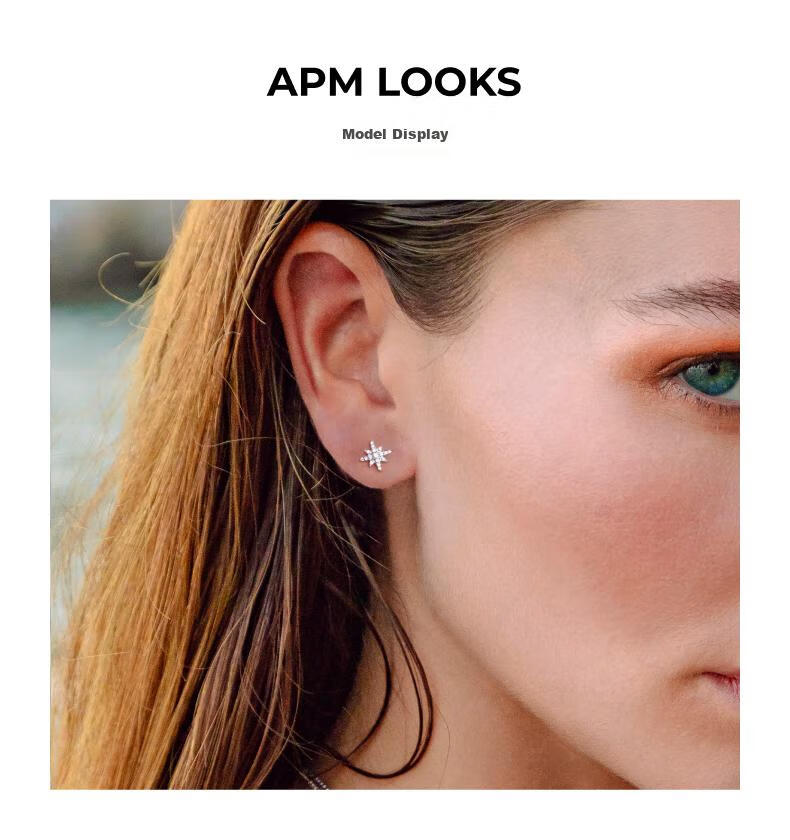 Серьги APM Monaco Mini Hexagram, серебро 925 пробы, женские, подарочный набор ко Дню святого Валентина