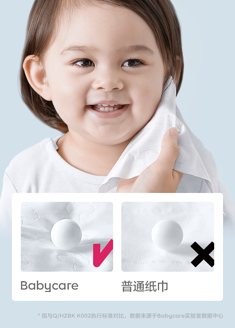 babycare婴儿云柔巾 新生儿超柔面巾纸 纸巾清洁用纸 保湿抽纸熊柔巾 成人可用 80抽*8包