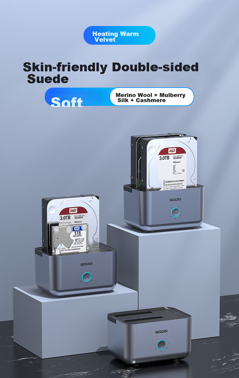 Внешний корпус GODO для жесткого диска 3.5" SATA, USB 3.0, с функцией копирования без ПК