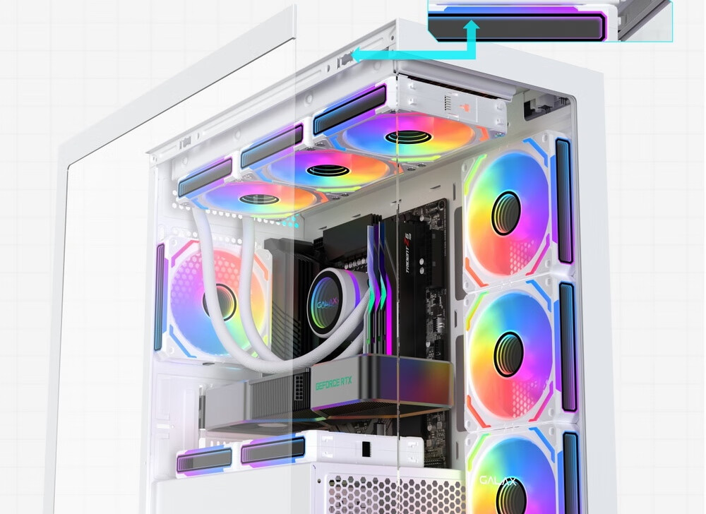Компьютерный корпус Yingchi Aurora 3-M White (M-ATX/360мм), белый, с панорамным обзором