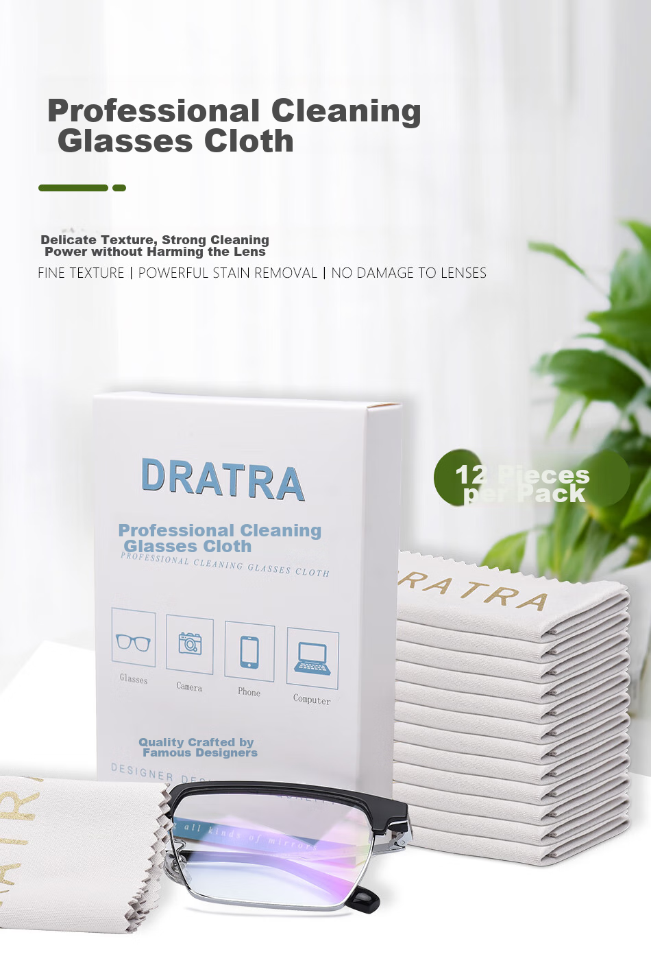 Тряпка для чистки линз DRATRA, мягкая портативная салфетка для чистки экрана камеры телефона, компьютера, защита от царапин
