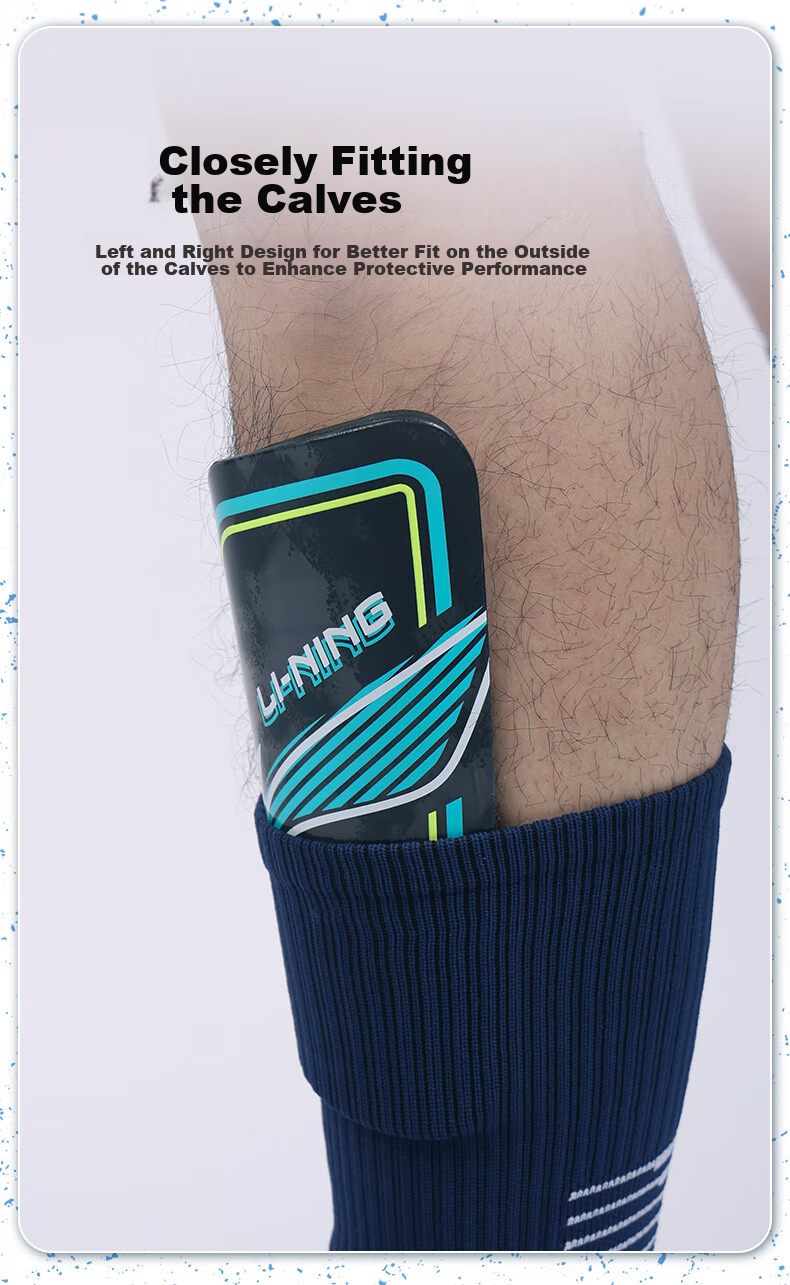 Щитки для ног Li-Ning, профессиональная спортивная защитная экипировка для детей и взрослых, черные с зеленым, размер M