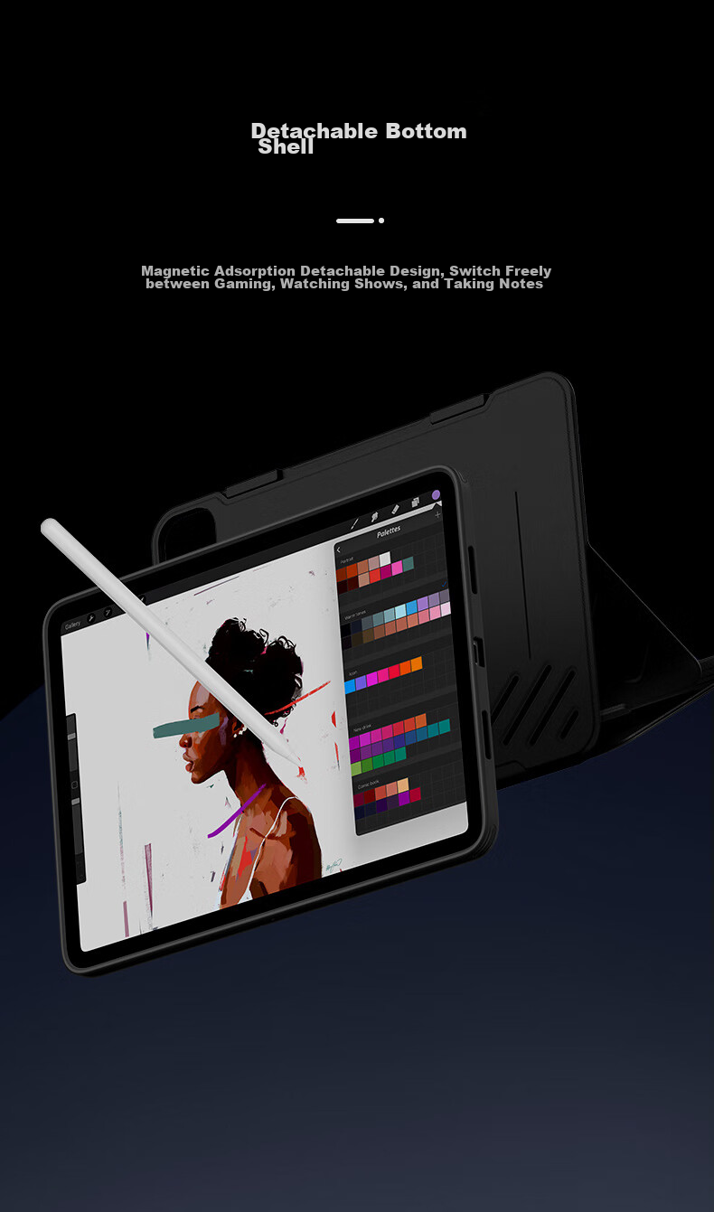 Чехол ESR для iPad Pro 11 дюймов (2022/21/20/18), с магнитным креплением, регулируемой подставкой, ударопрочный, многопозиционный защитный чехол для Apple планшета, черный