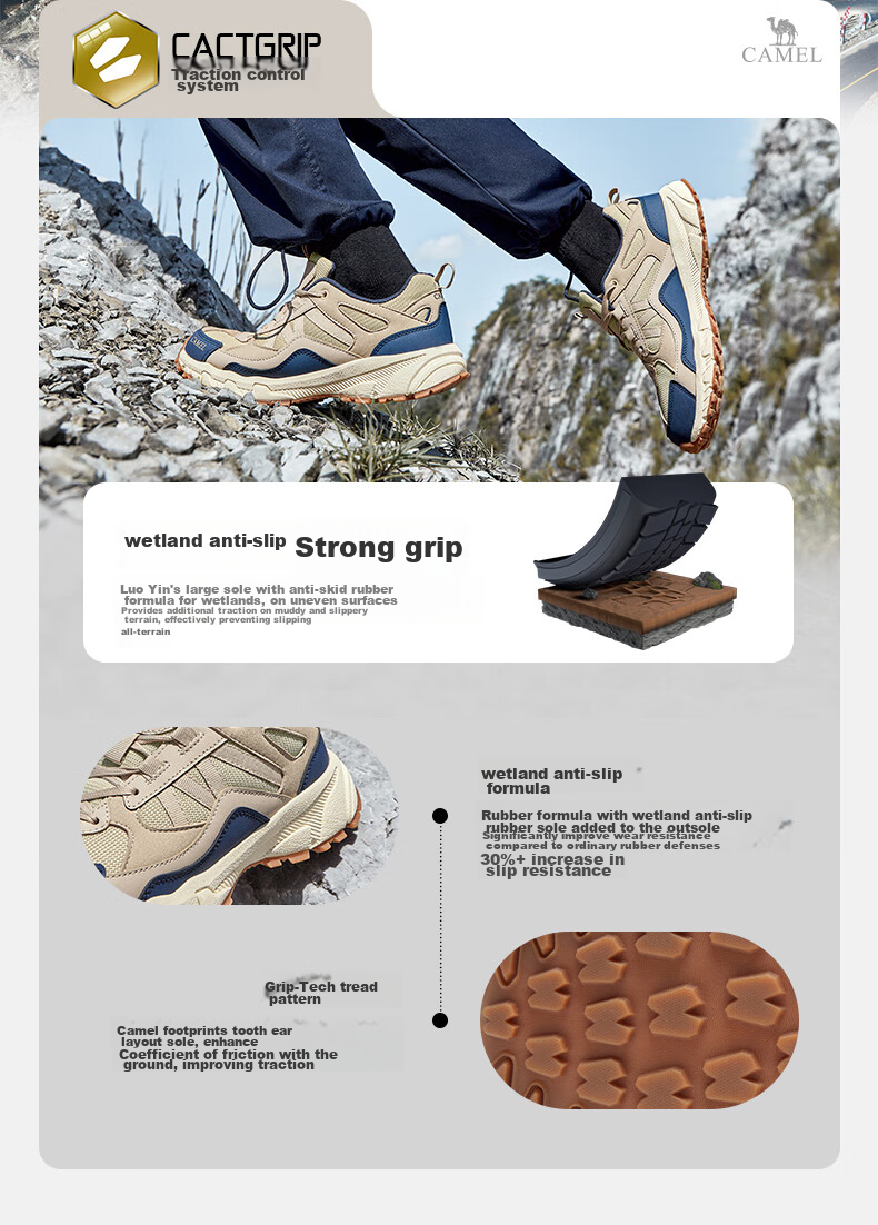 CAMEL [Panlong] Женские кроссовки для трейлраннинга FB22236784, низкие, дышащие, противоскользящие, износостойкие, с амортизацией