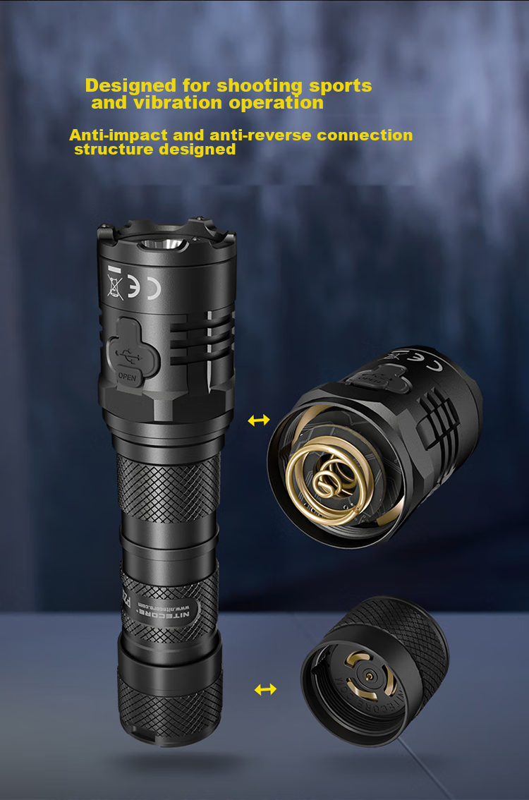 Тактический фонарь NITECORE P20iX с высокой яркостью, самооборона на открытом воздухе, стробоскоп одной кнопкой и стеклобой