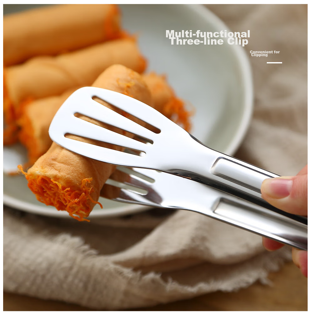 Кухонные щипцы Onlycook из нержавеющей стали 304, многофункциональные, для стейка, барбекю, хлеба, удлиненные и утолщенные, термостойкие, 28.5 см