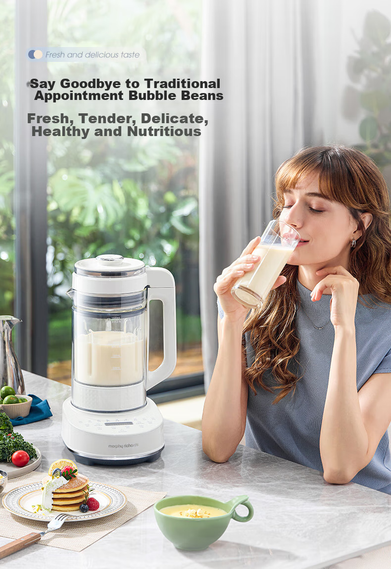Блендер Morphy Richards MR8202A, 1.5 л, белый, с функцией подогрева воды, отделением для бобов, тихий режим, таймер, соковыжималка, приготовление детского питания