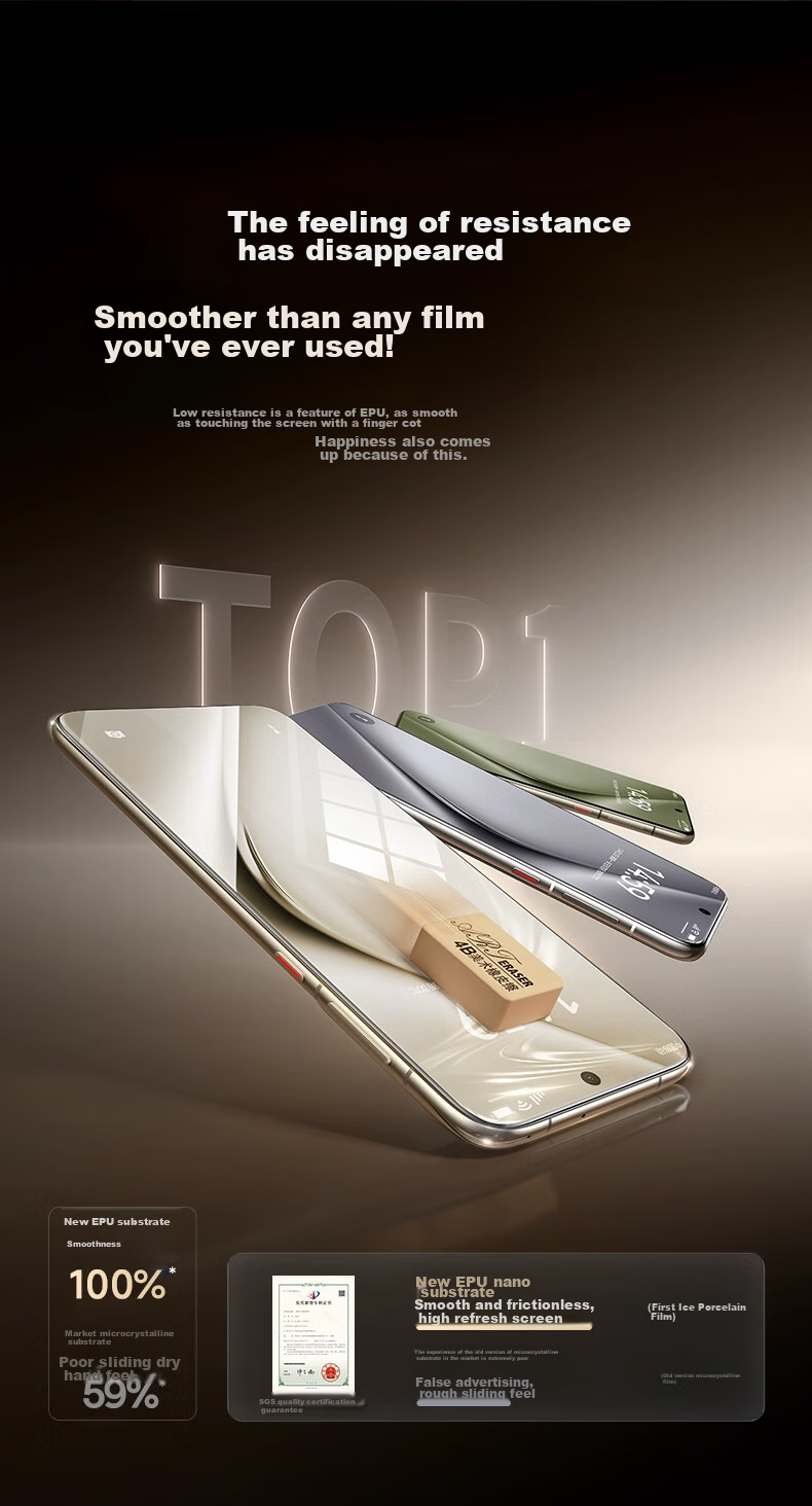 Защитная пленка DIVI Ice Ceramic Film для Huawei Pura70, полноадгезионная, гидрогелевая, противоударная, антибликовая, противоотпечатки