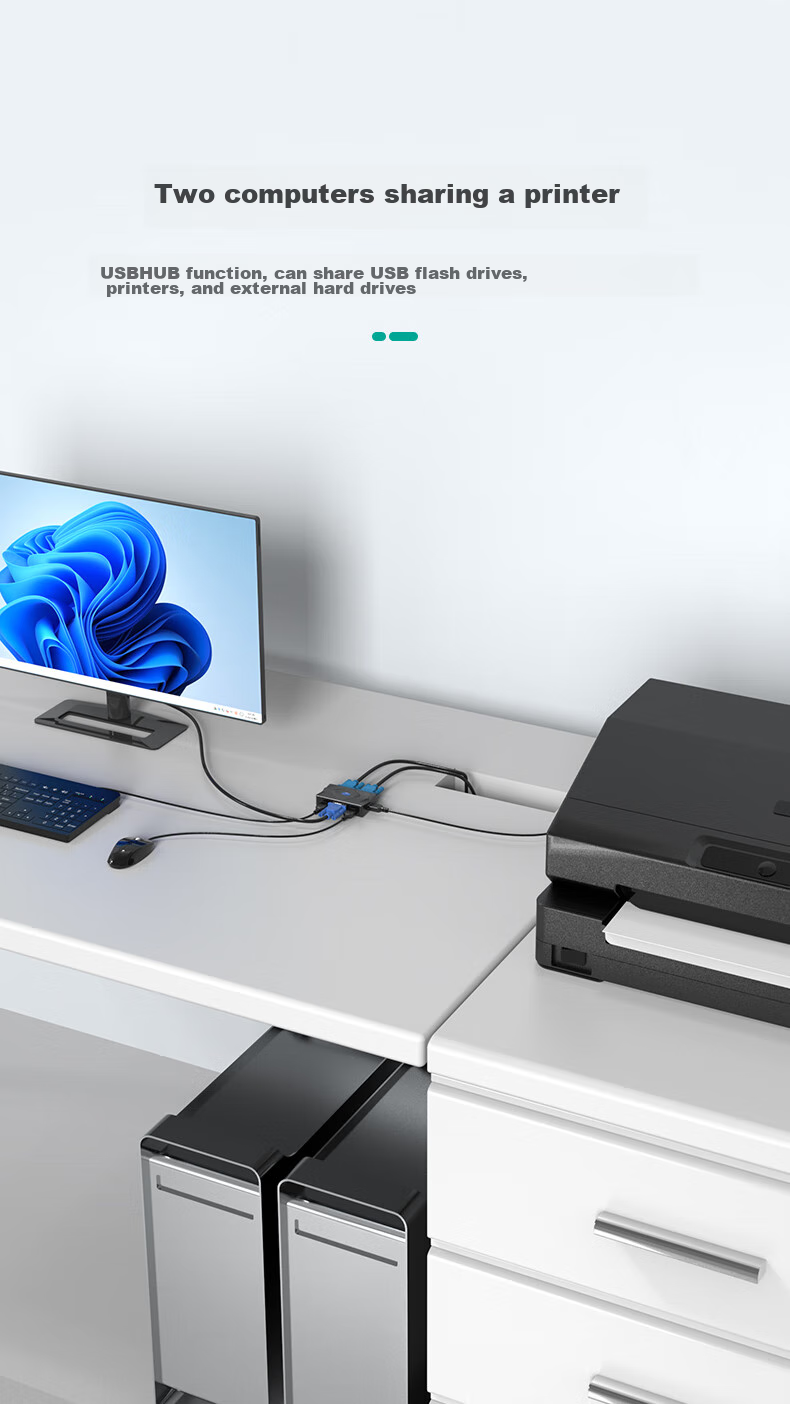 KVM-переключатель MT-viki MT-201, 2 порта, VGA, USB, для управления несколькими компьютерами