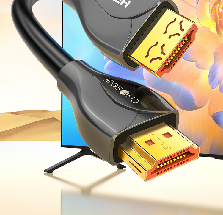 Кабель CHOSEAL QS8178A HDMI 2.0, профессиональный, 4K/60Hz, графитовый экран, разъем из цинкового сплава, 12 метров