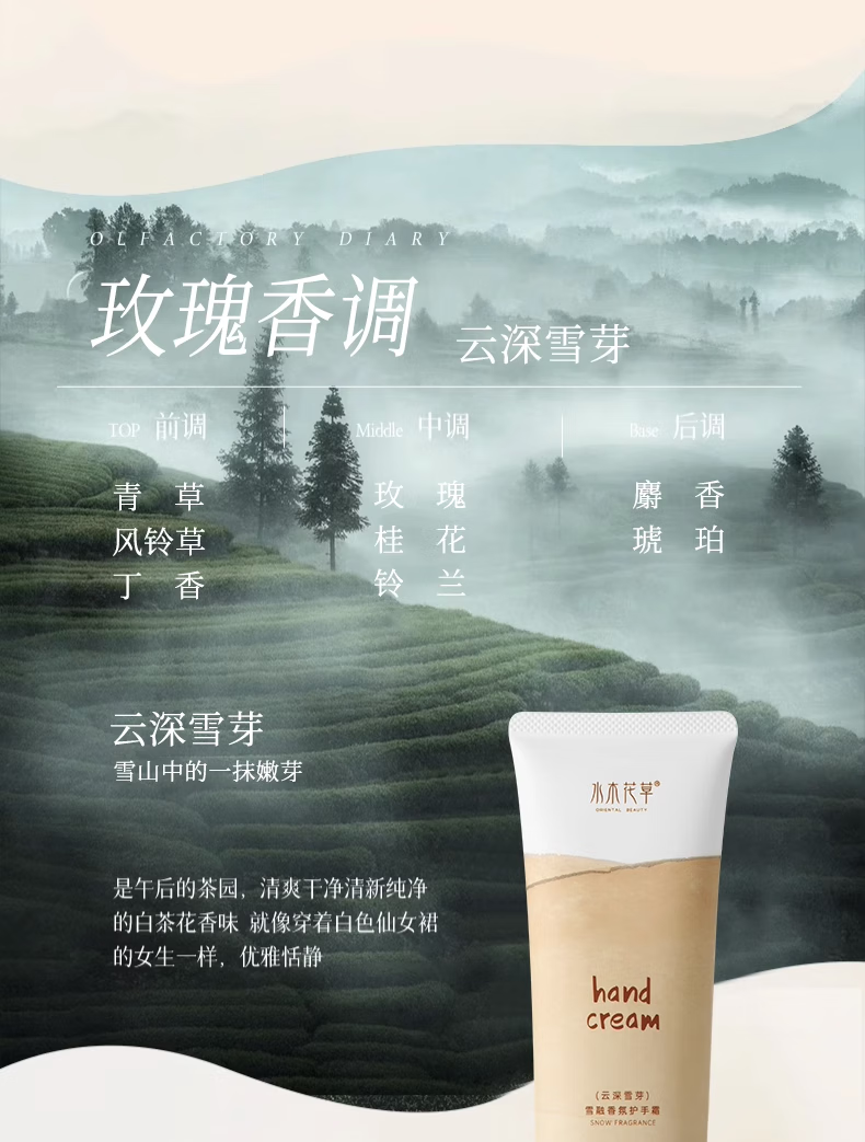 水木花草【套装】滋润香水护手霜男女士补水嫩肤保湿防干裂不油腻持久留香