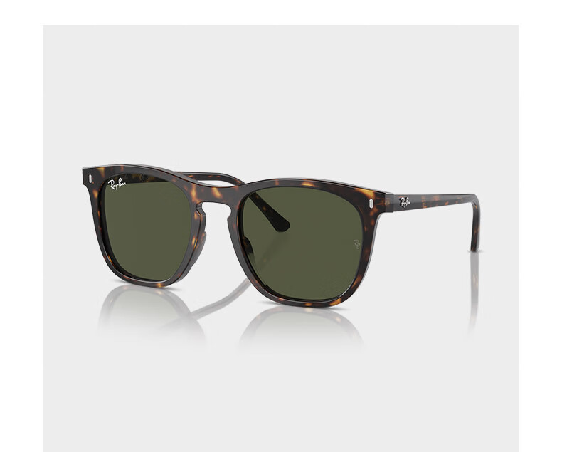 Солнцезащитные очки RayBan ORB2210F, квадратная оправа, 901/31 Черная оправа с зелеными линзами, размер 53