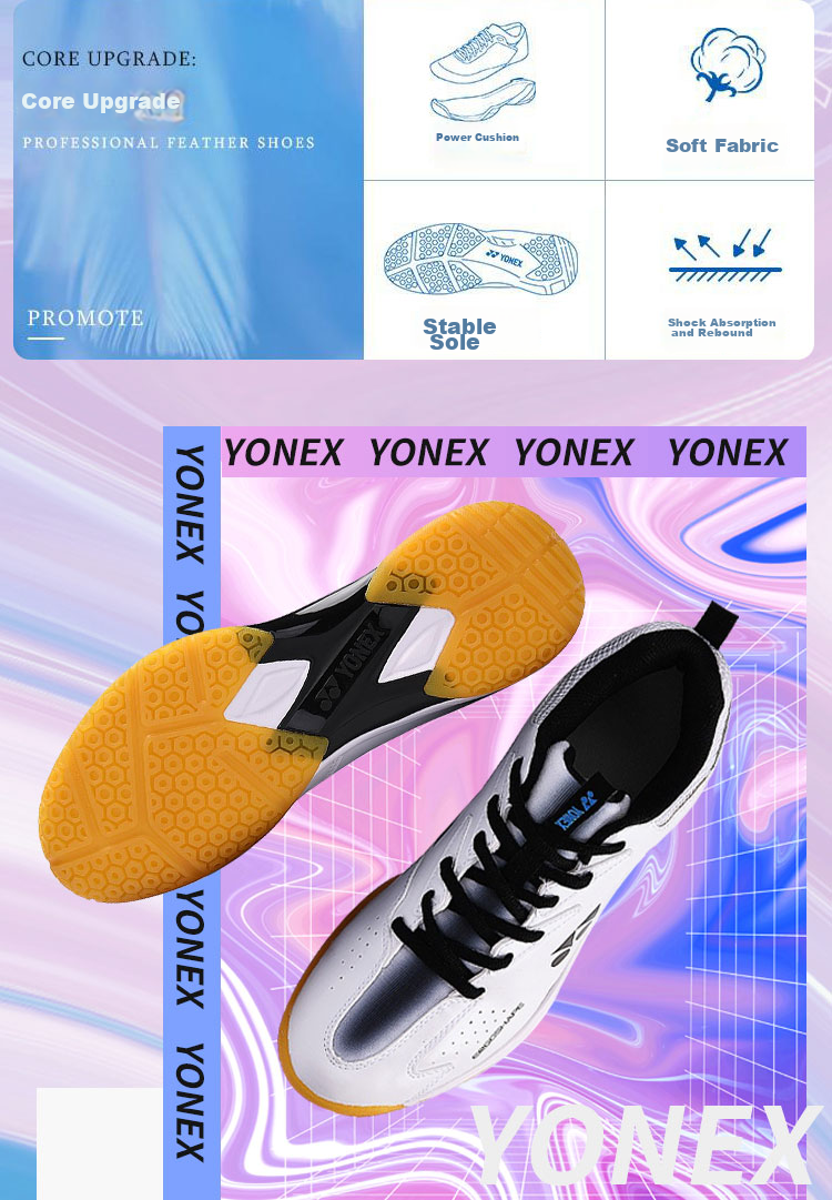 Кроссовки для бадминтона Yonex SHB460CR, унисекс, белые с черным, размер 37