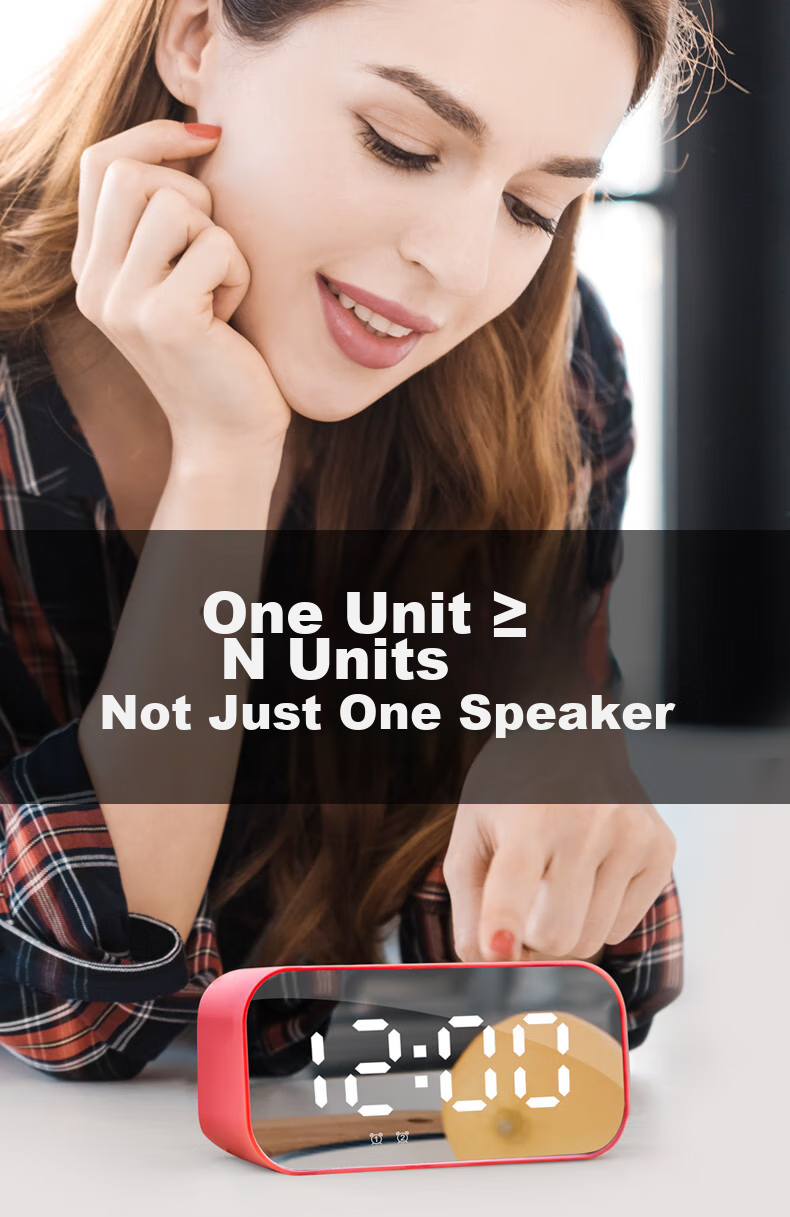 Портативная Bluetooth-колонка Havit M3 с функцией умных часов и будильника, зеркальным экраном, мини-сабвуфером, беспроводная, цвет белый
